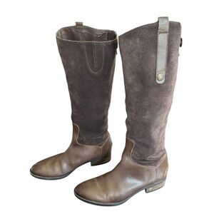 Sam Edelman Brown Suede and Leather Tall Boots - Size 9